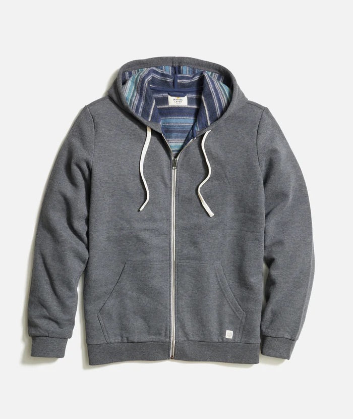 Marine Layer Men’s Fleece Stripe Full Zip Sweatshirt