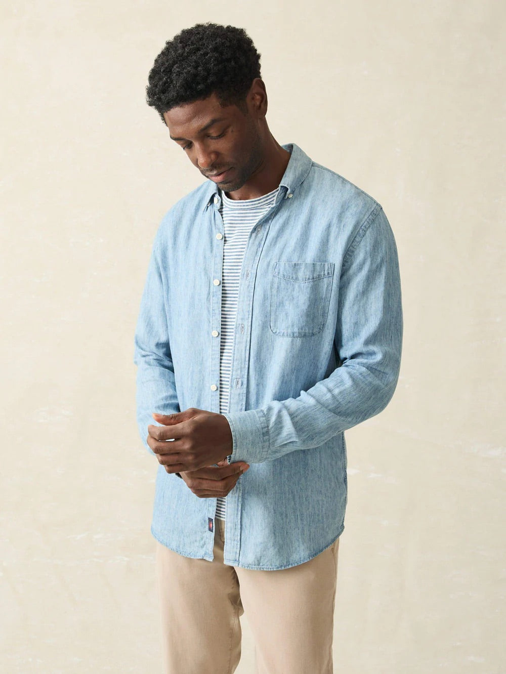 Faherty Men’s The Tried And True Chambray Shirt