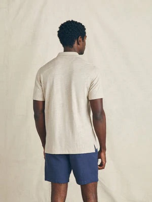 Faherty Men’s Short Sleeve Linen Polo Shirt