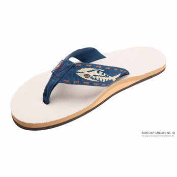Rainbow Sandals Men’s Single Layer Hemp with a Nylon Fish Pattern Strap