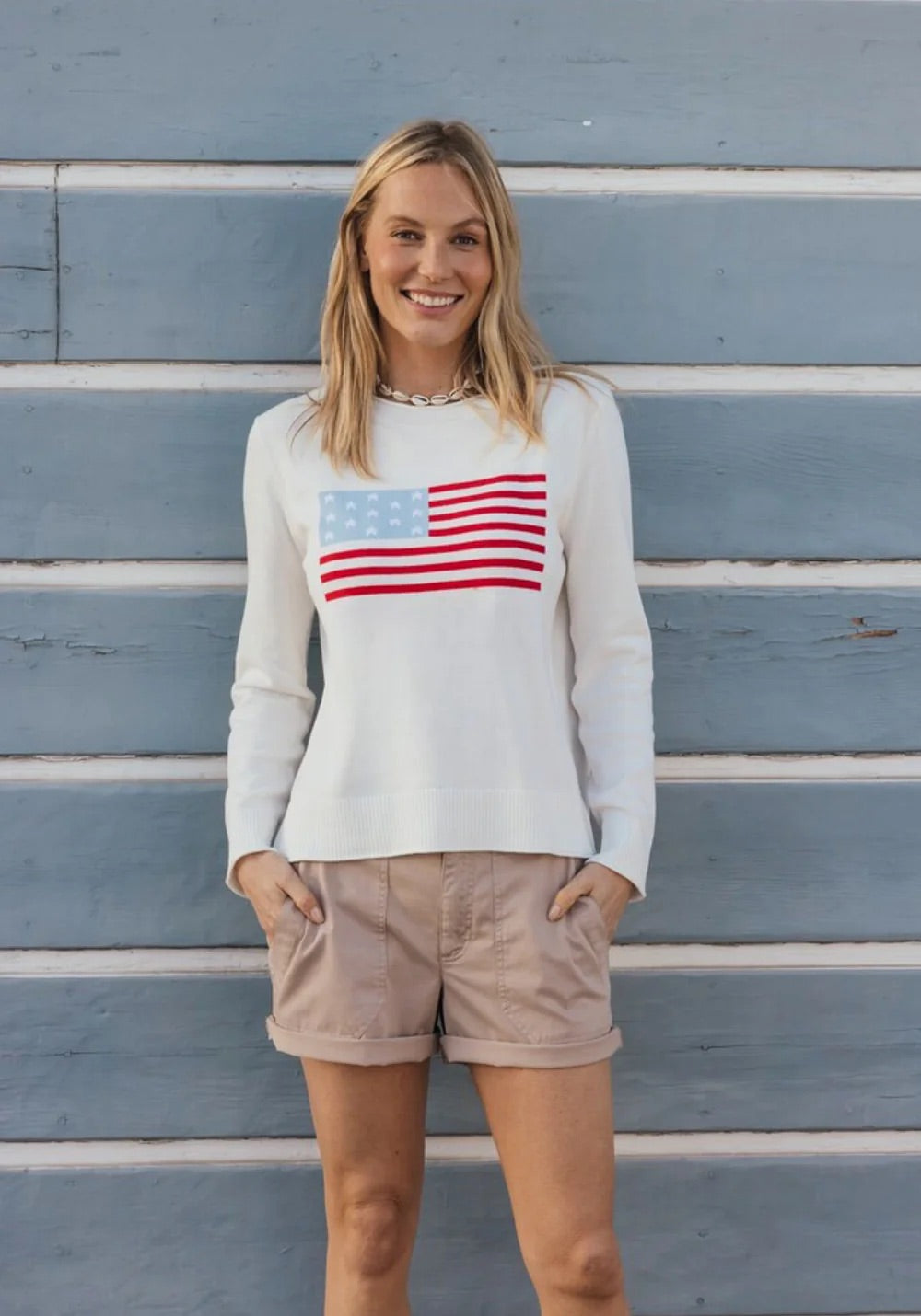 Dylan Women’s White Flag Sweater