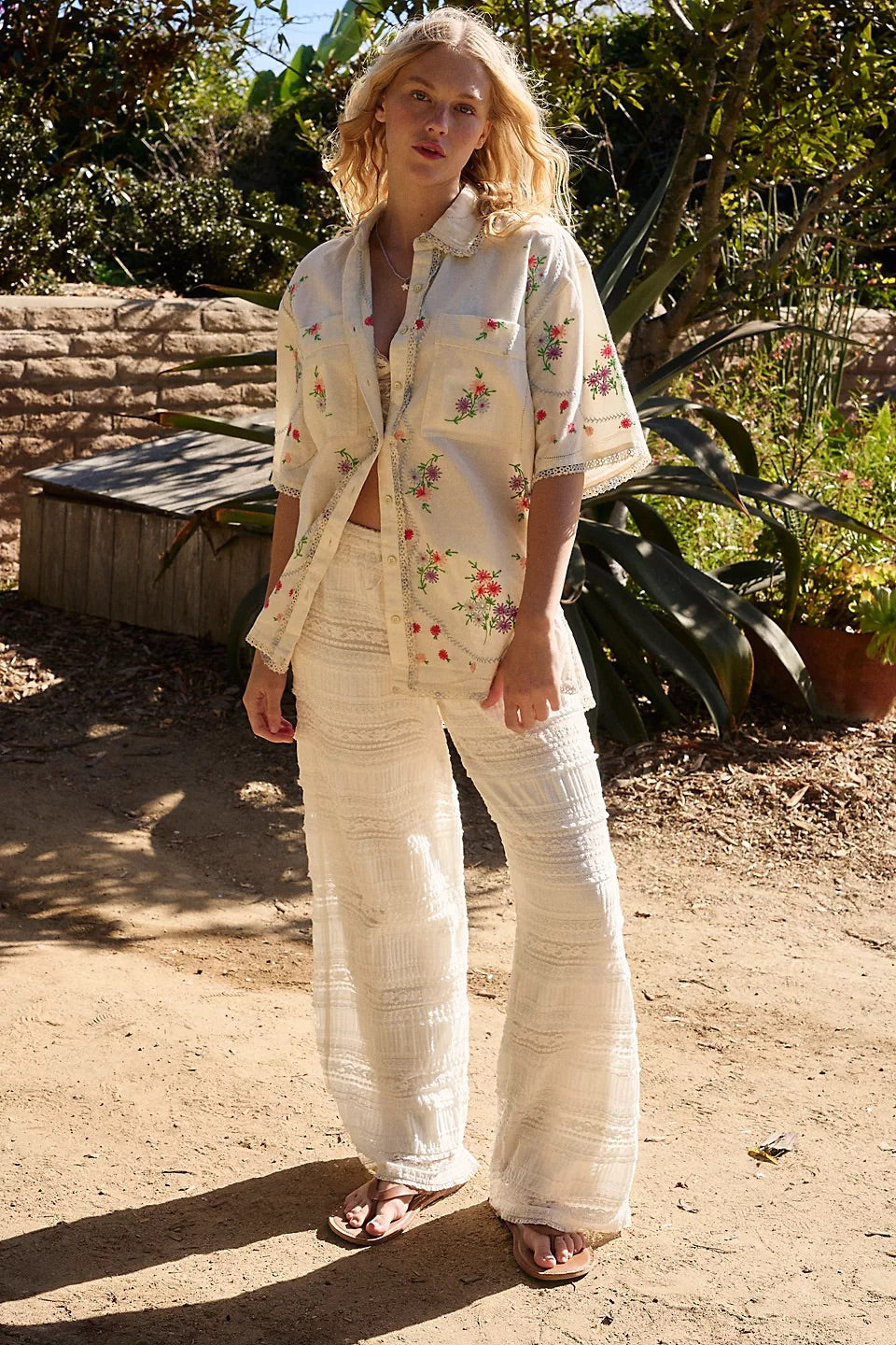 Free People Women’s Emma Embroidered Shirt