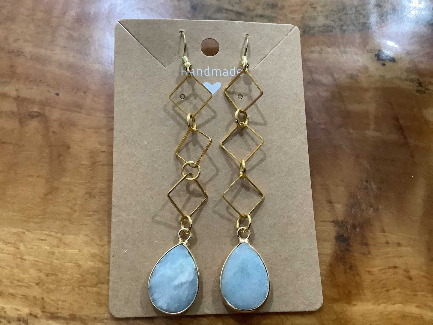 Spiral Canvas Amazonite Calm 14k Gold Hooks