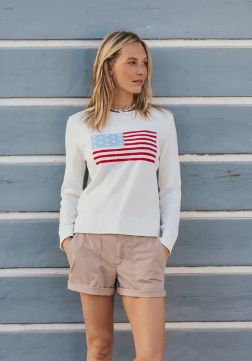 Dylan Women’s White Flag Sweater