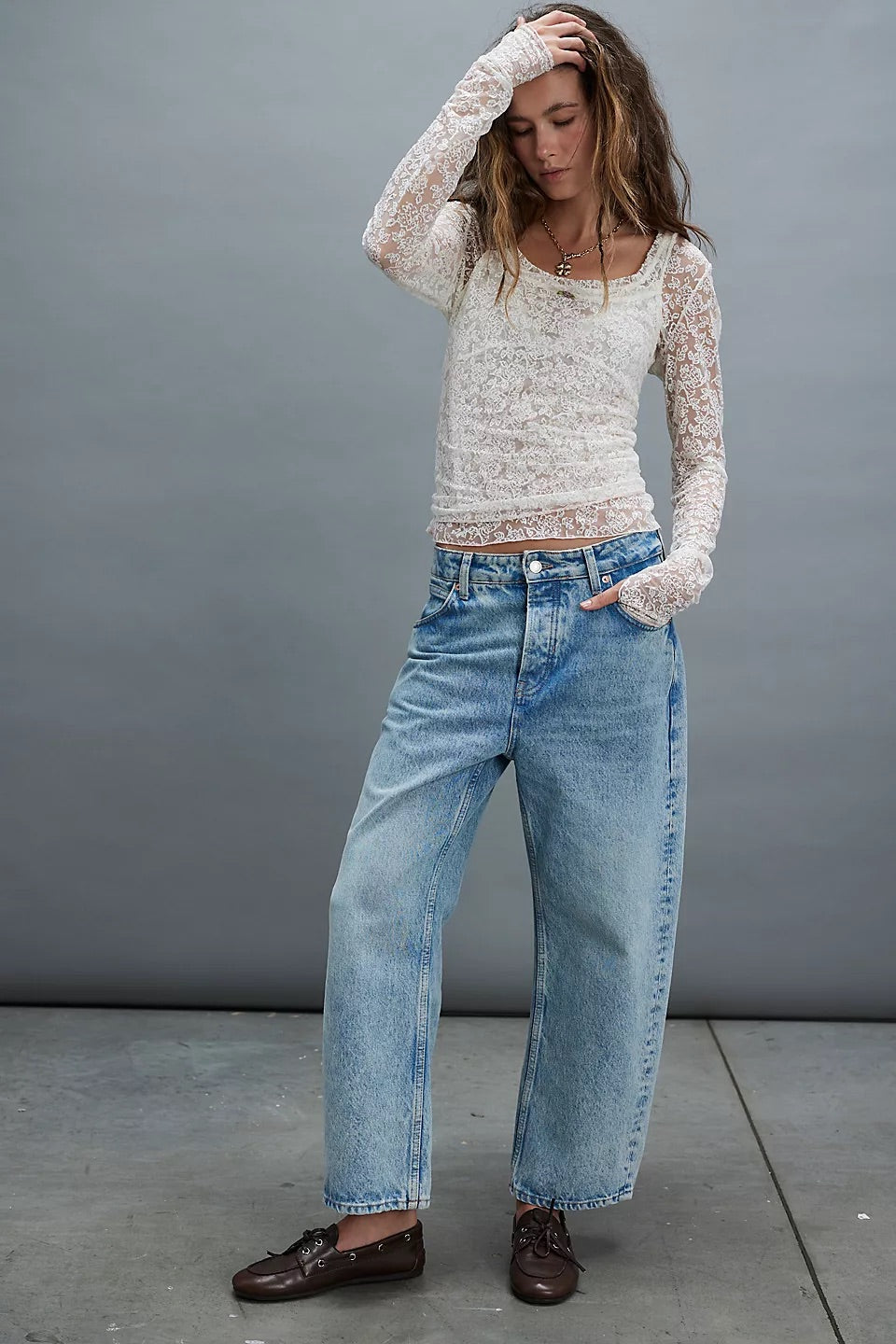 Free People Women’s Deep Trance Dropped Boyfriend Jeans