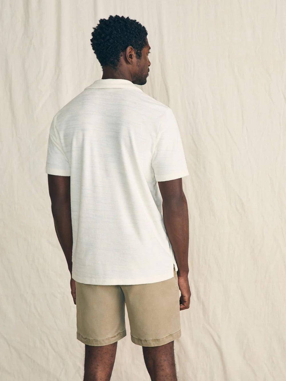 Faherty Men’s Cabana Towel Terry Surf Stripe Polo Shirt