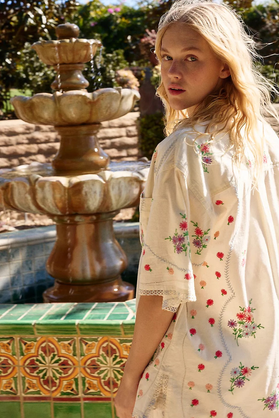 Free People Women’s Emma Embroidered Shirt
