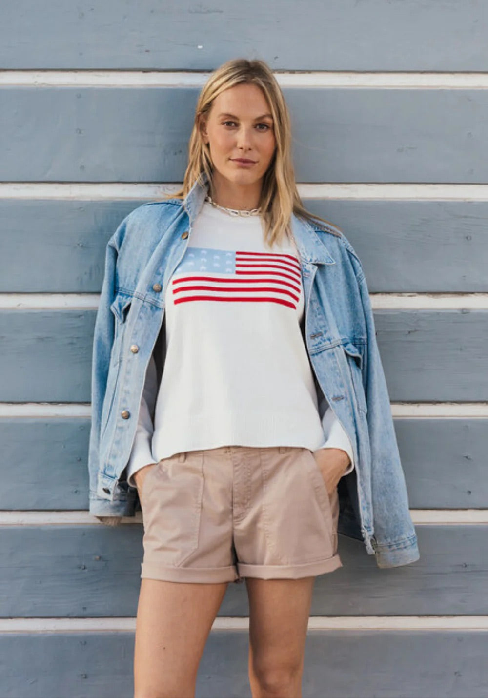 Dylan Women’s White Flag Sweater