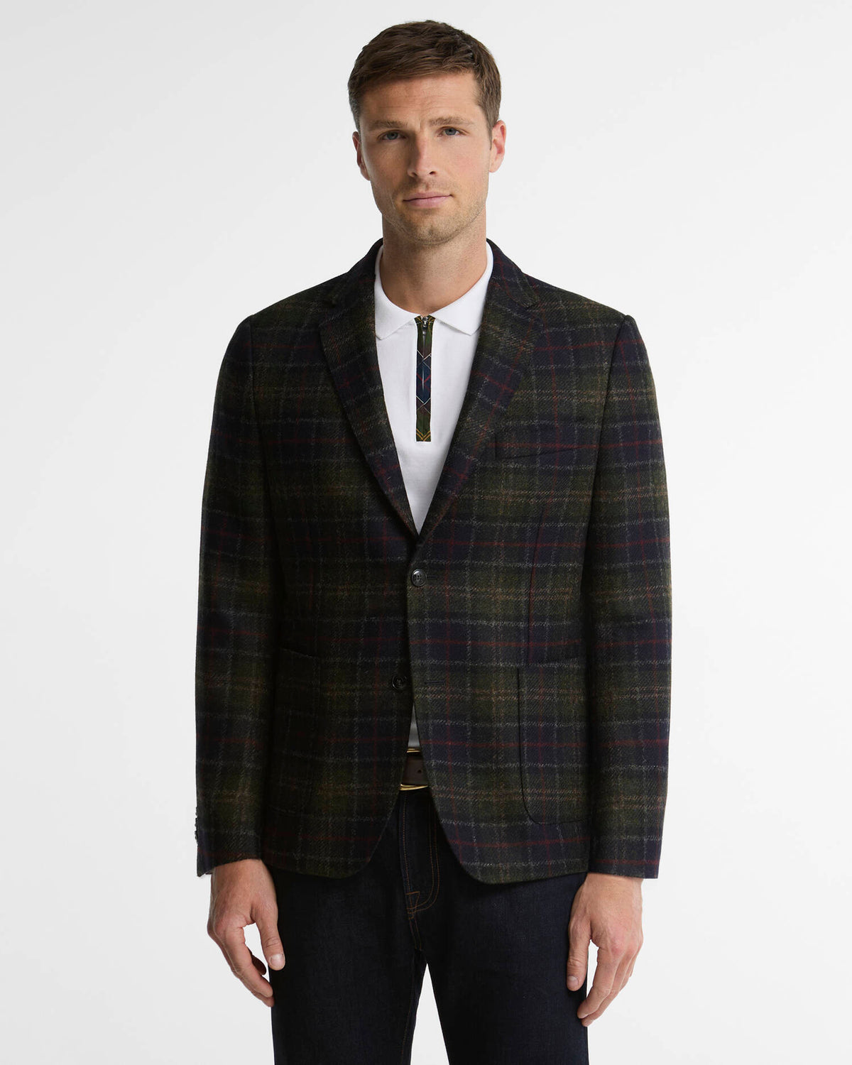 Barbour Men’s Sanders Moons Tartan Blazer