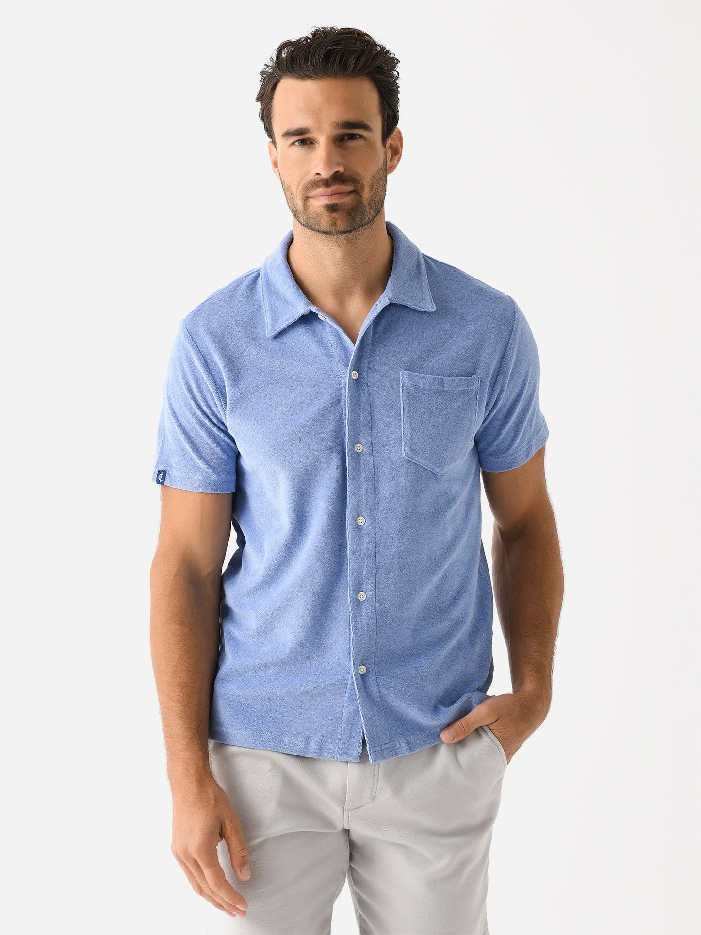 Criquet Men’s Terry Cloth Button Down Shirt