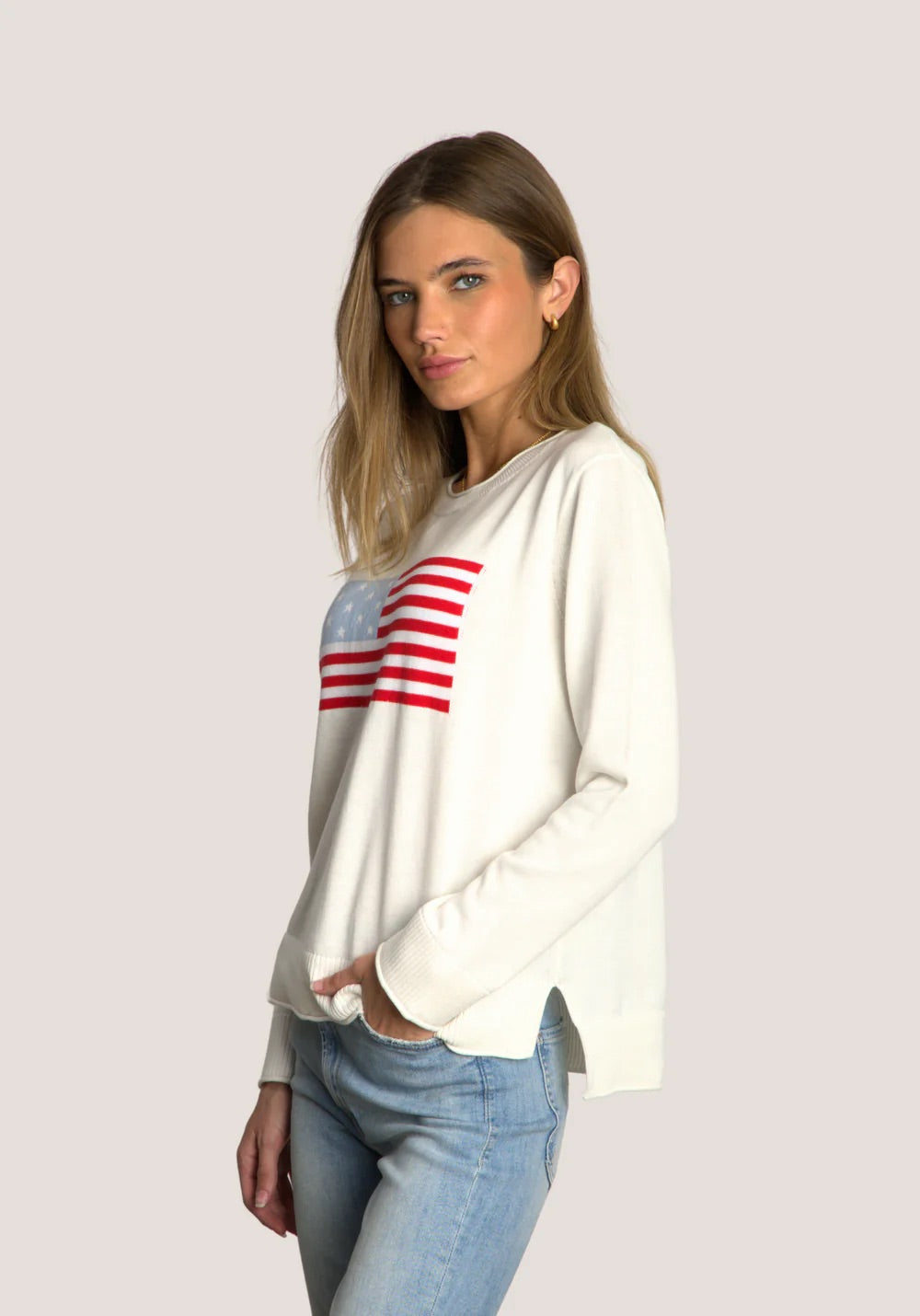 Dylan Women’s White Flag Sweater