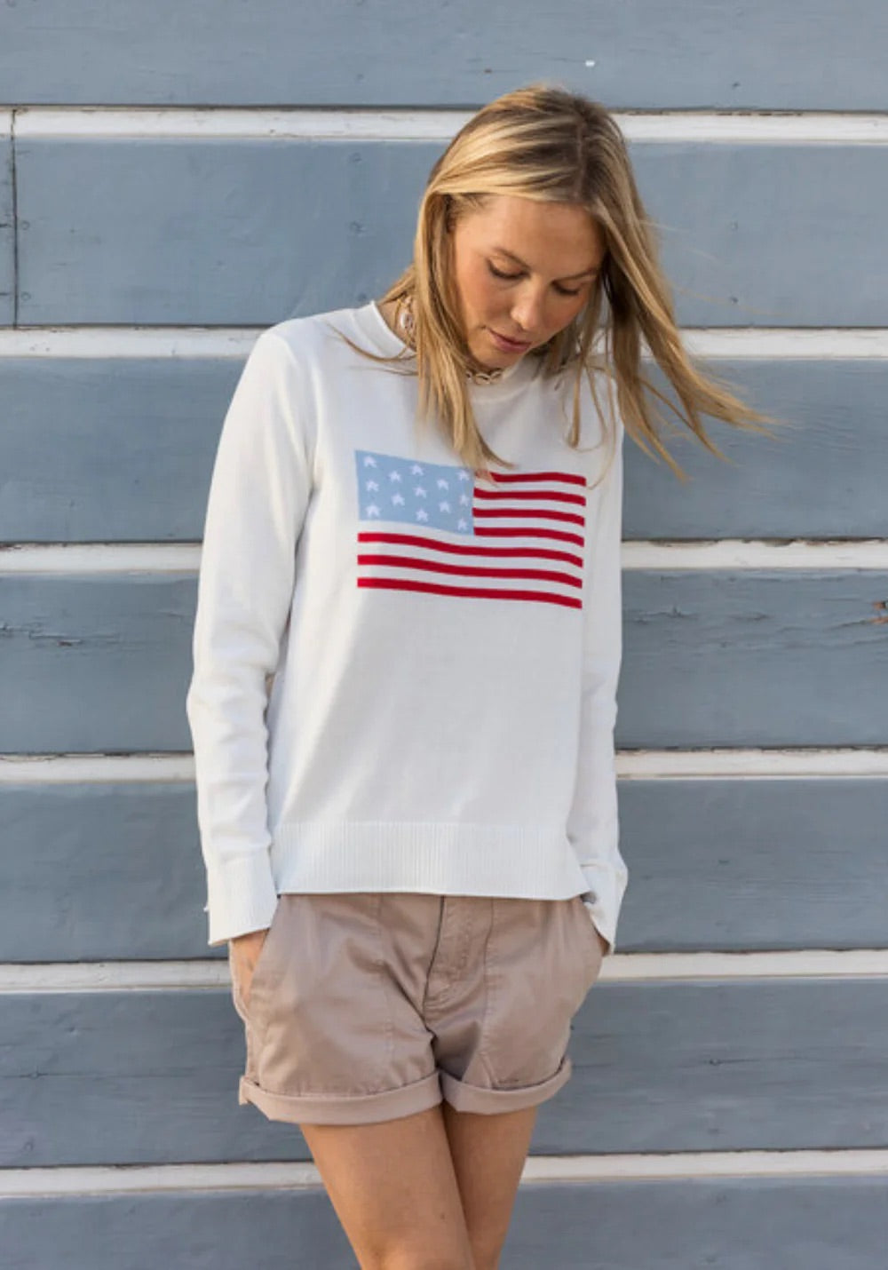 Dylan Women’s White Flag Sweater