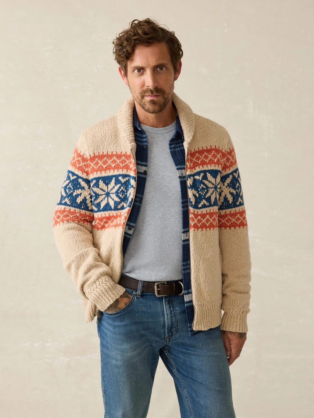 Faherty Men’s Cardigan Sweater