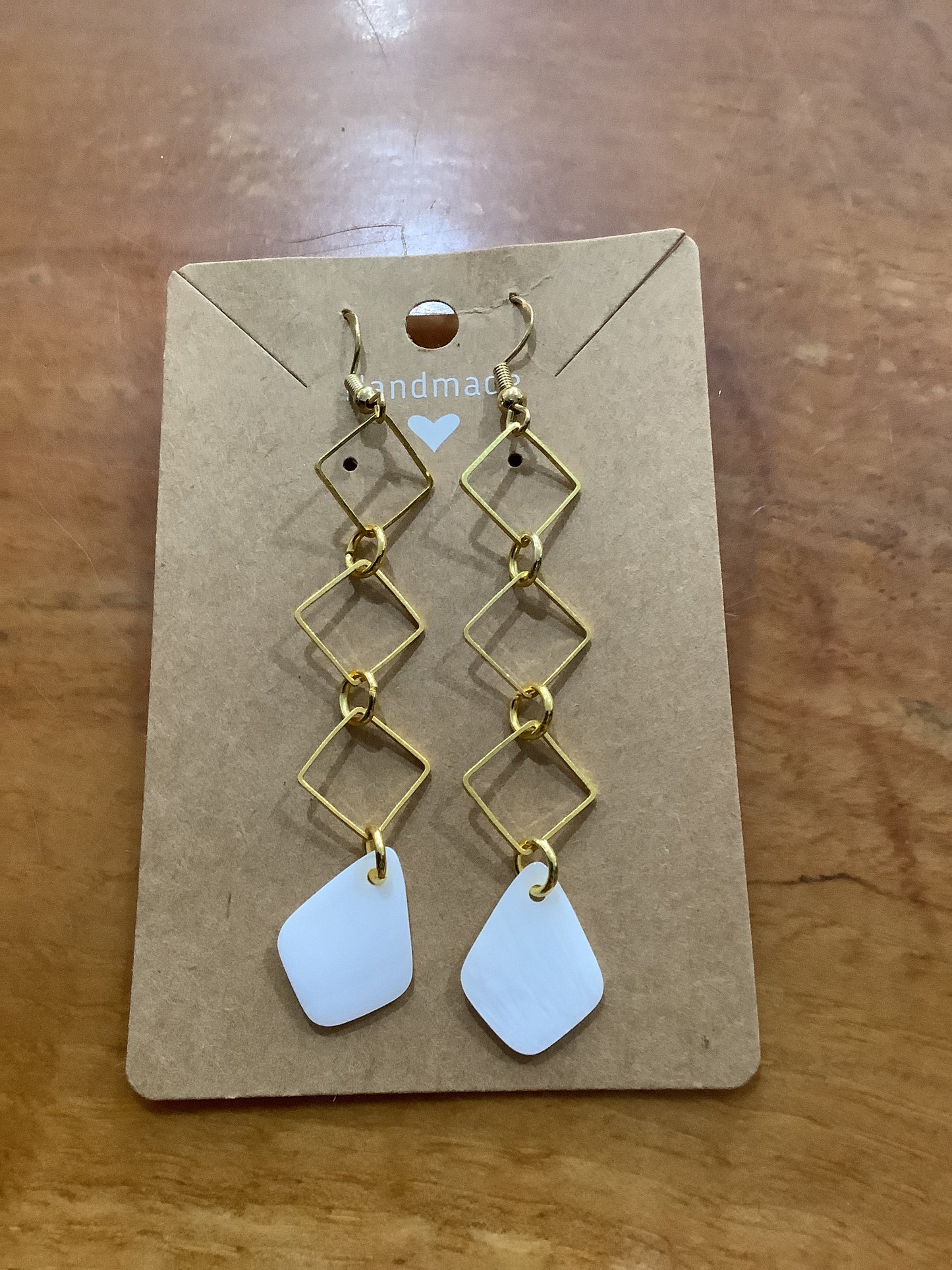 Spiral Canvas Mother Of Pearl 14k Gold Hooks