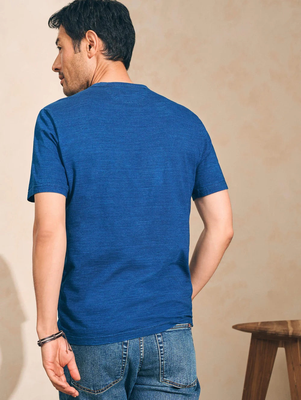 Faherty Men’s Short Sleeve Indigo Pocket Tee Shirt