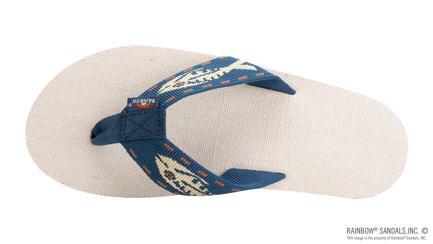 Rainbow Sandals Women’s Single Layer Hemp with a Nylon Fish Pattern Strap
