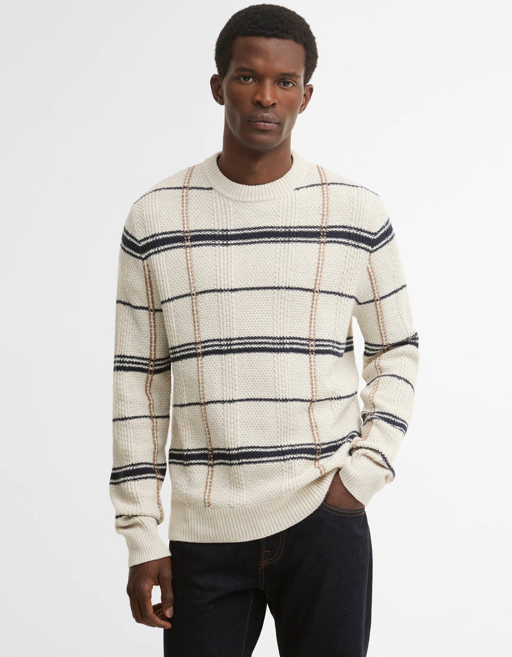 Tartan Crew Neck Knitted Jumper