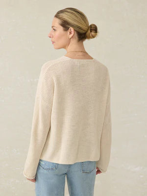 Faherty Women’s Miramar Linen V-Neck Sweater