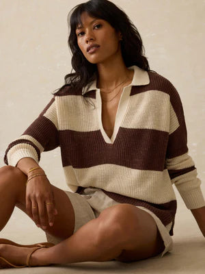 Faherty Woman’s Miramar Linen Polo Sweater