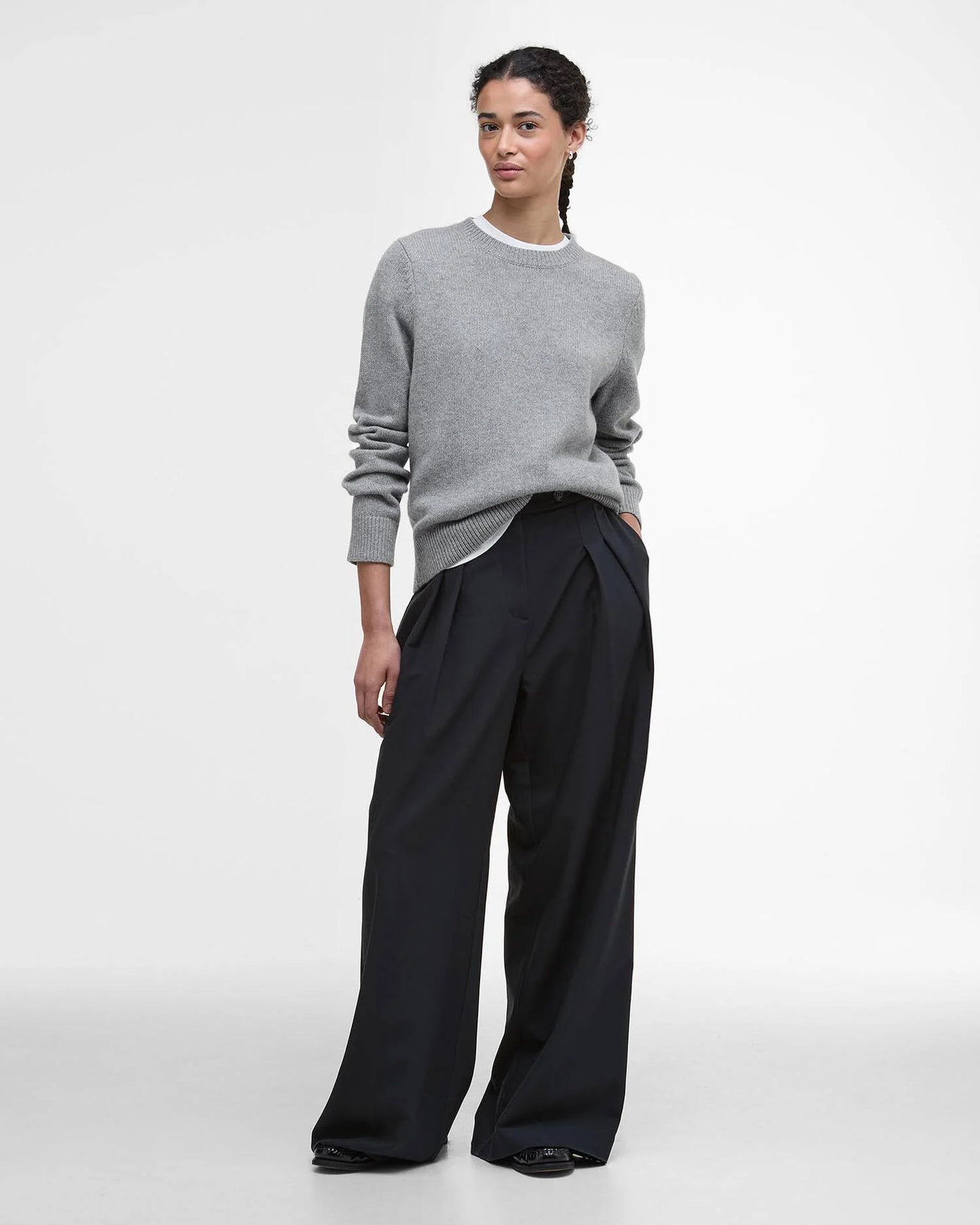 Barbour Women’s Woodhouse Wool-Cashmere Crew Neck Jumper