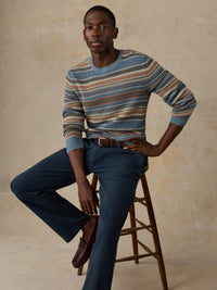 Faherty Men’s Sunwashed Crewneck Sands Stripe Sweater