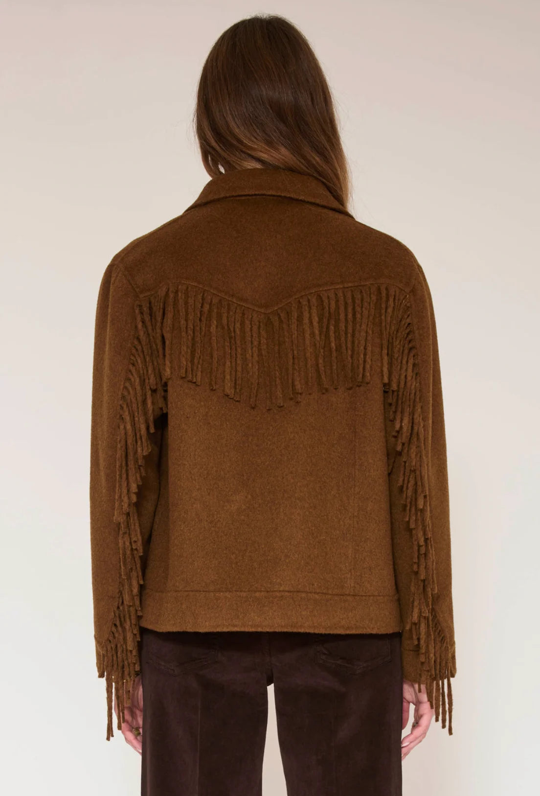 MKT Studio Women’s Vuchia Camel Fringe Jacket