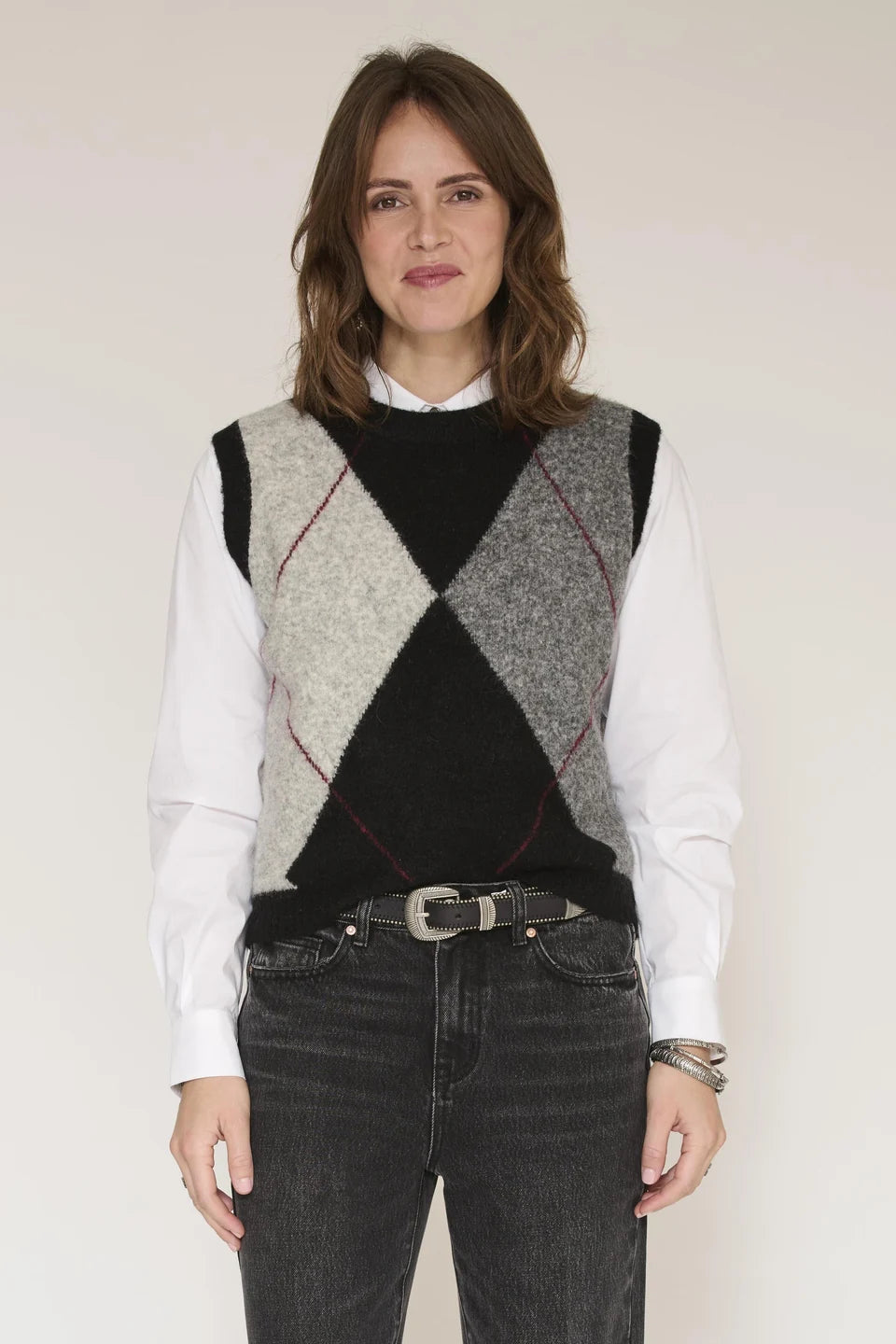 MKT Studio Women’s Kemir Black Argyle Sweater