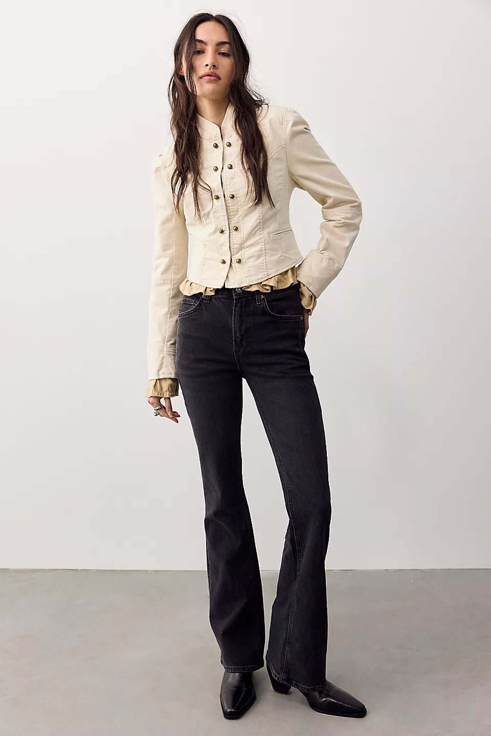 Free People Women’s Double Knot High Rise Straight Jean