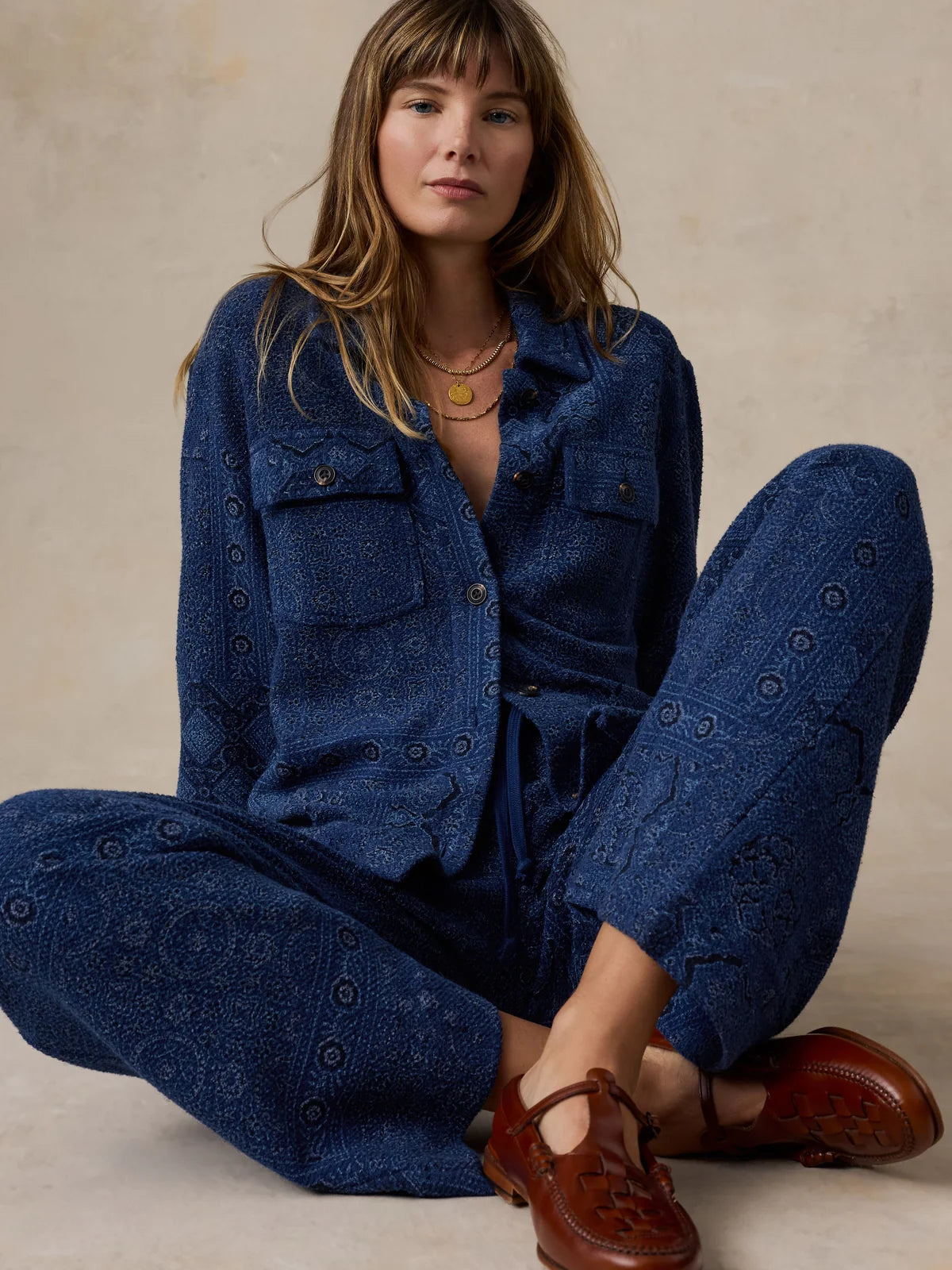Faherty Women’s Twill Terry Shirt Jacket