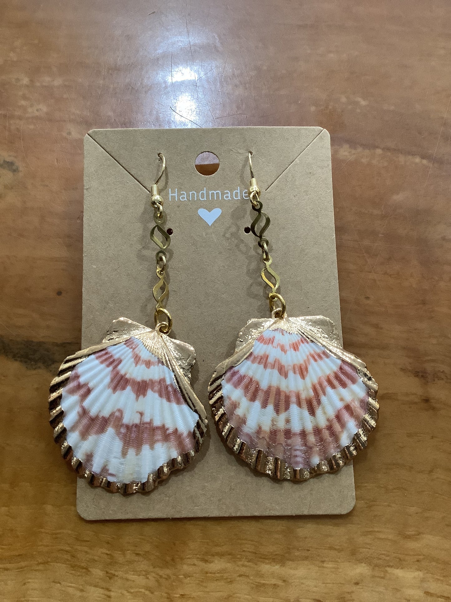 Spiral Canvas Shell Grace 14k Gold Hooks