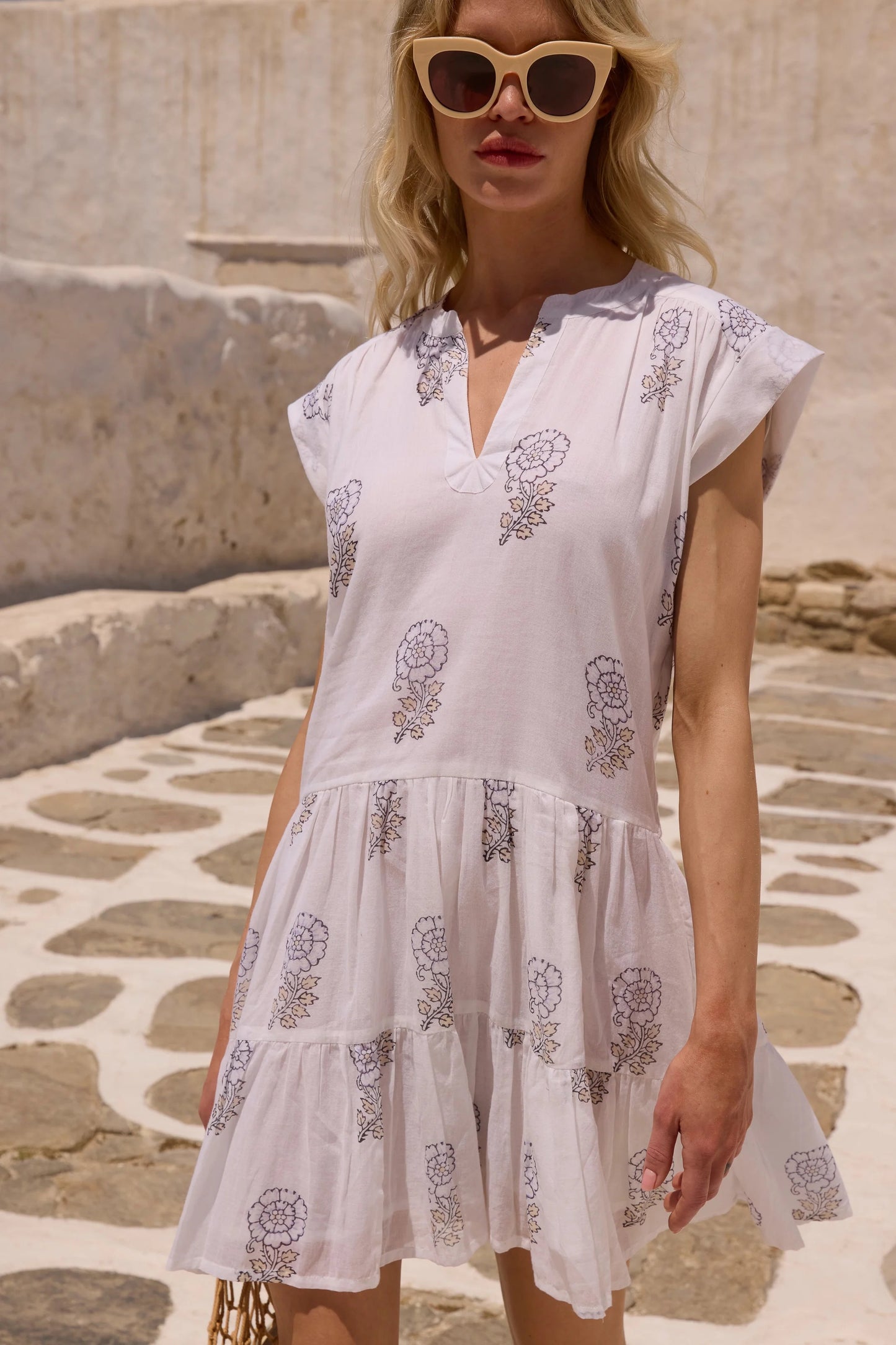 Oliphant Women’s Roll Sleeve Leela Sky Dress