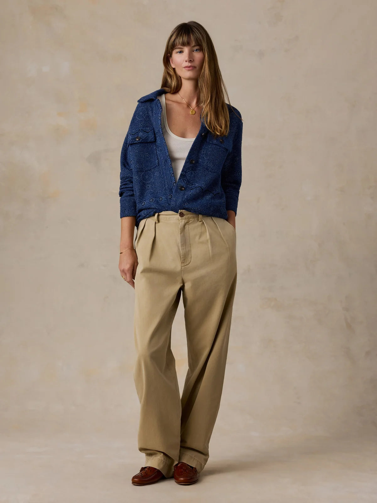 Faherty Women’s Twill Terry Shirt Jacket