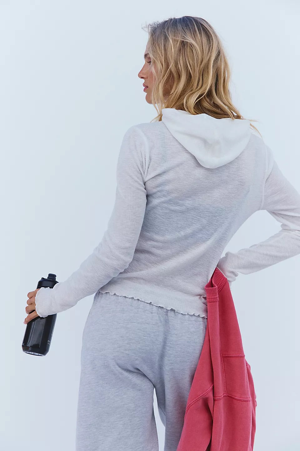 Free People Women’s Long Sleeve Tee Shirt With Hood Breathe Easy Layer