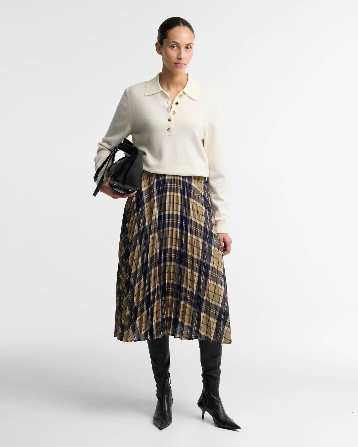 Barbour Women’s Ria Tartan Pleated Midi Skirt