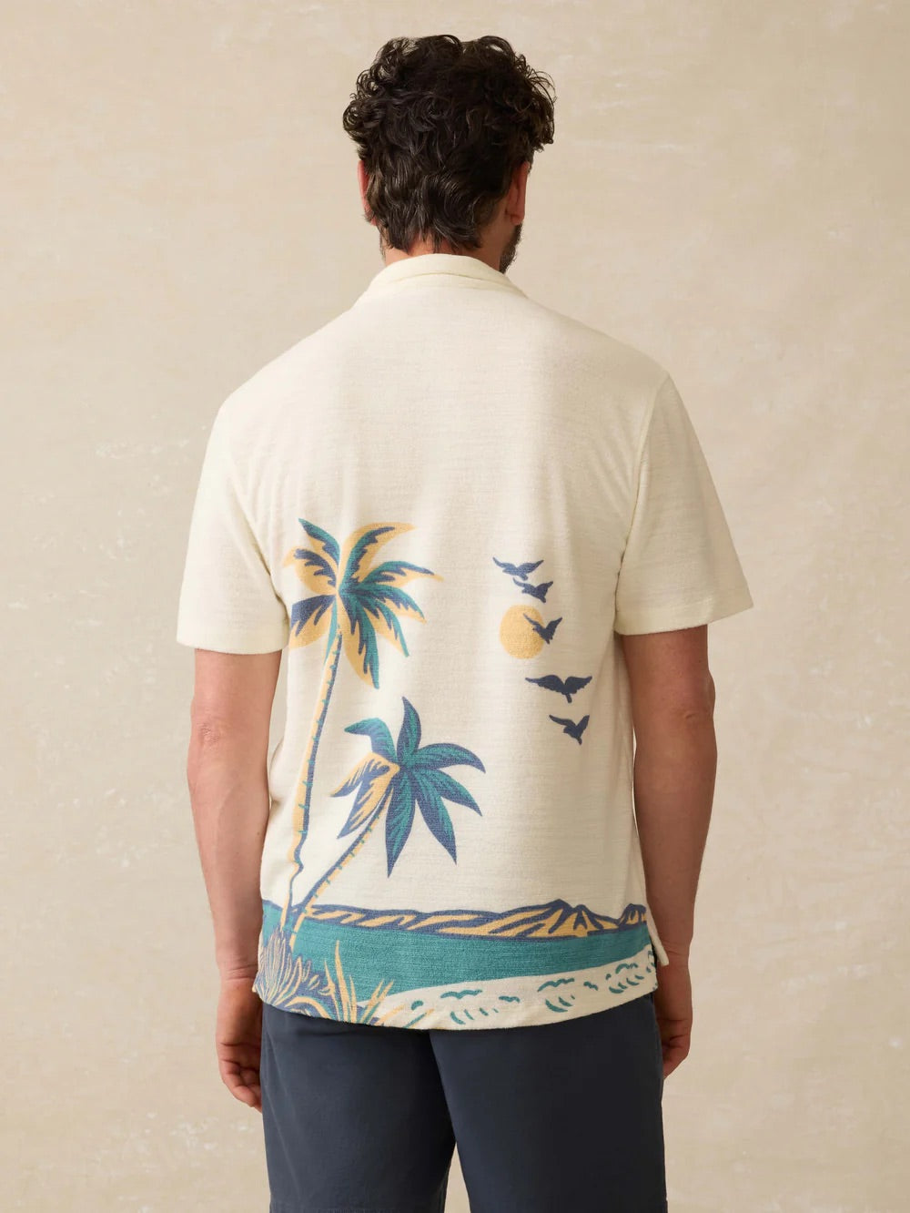 Faherty Men’s Short-Sleeve Cabana Towel Terry Polo Shirt