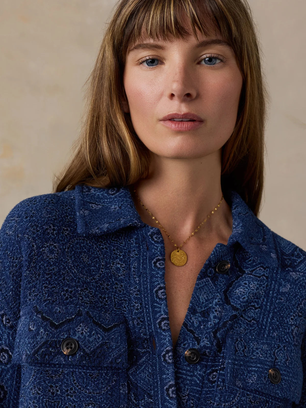 Faherty Women’s Twill Terry Shirt Jacket