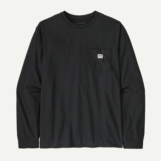 Patagonia Men’s Long Sleeve Shop Sticker Pocket Responsibili Tee Shirt