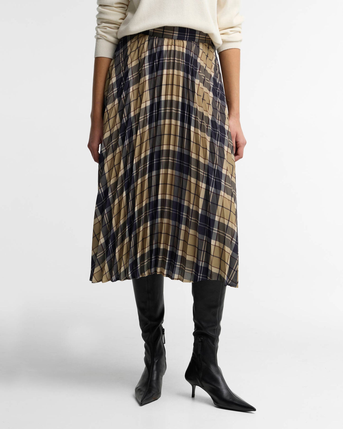 Barbour Women’s Ria Tartan Pleated Midi Skirt