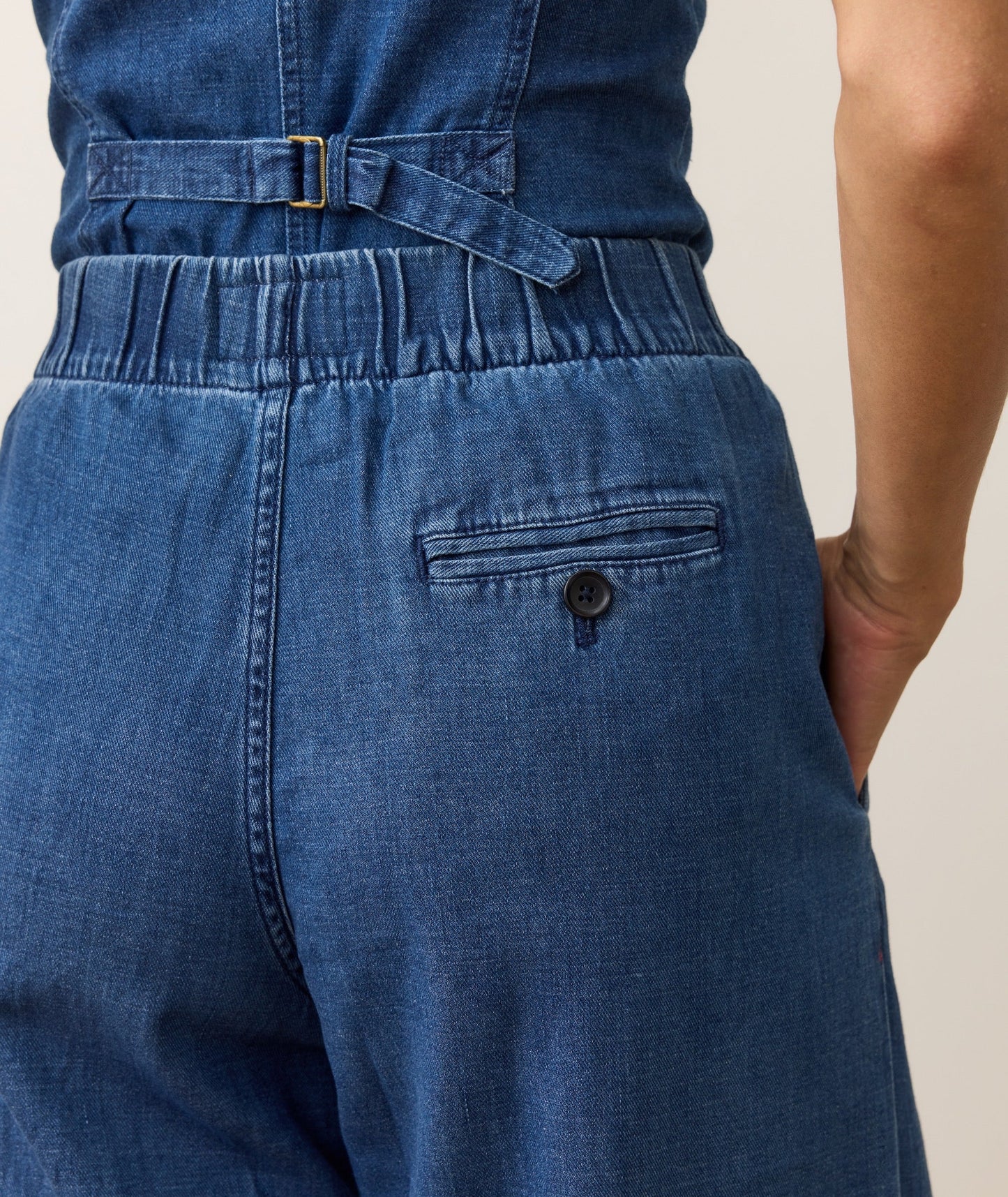 Marine Layer Women’s Allison Pleated Wide Leg Denim Trouser