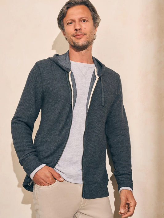 Faherty Men’s Surf Waffle Zip Hoodie