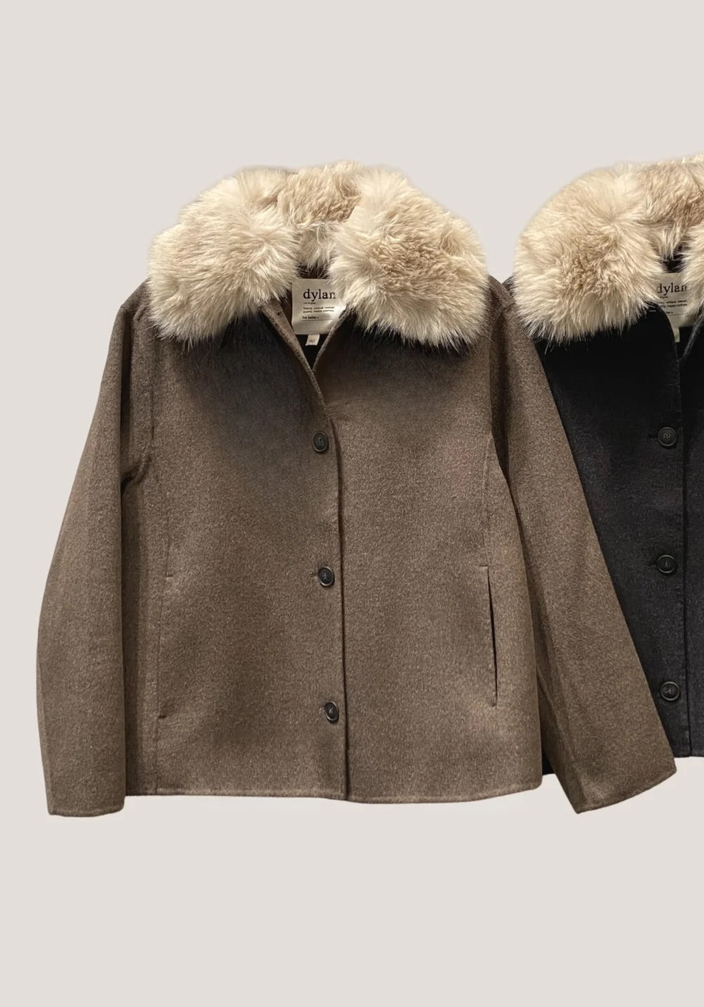 Dylan Women’s Clara Fur Trimmed Melton Coat
