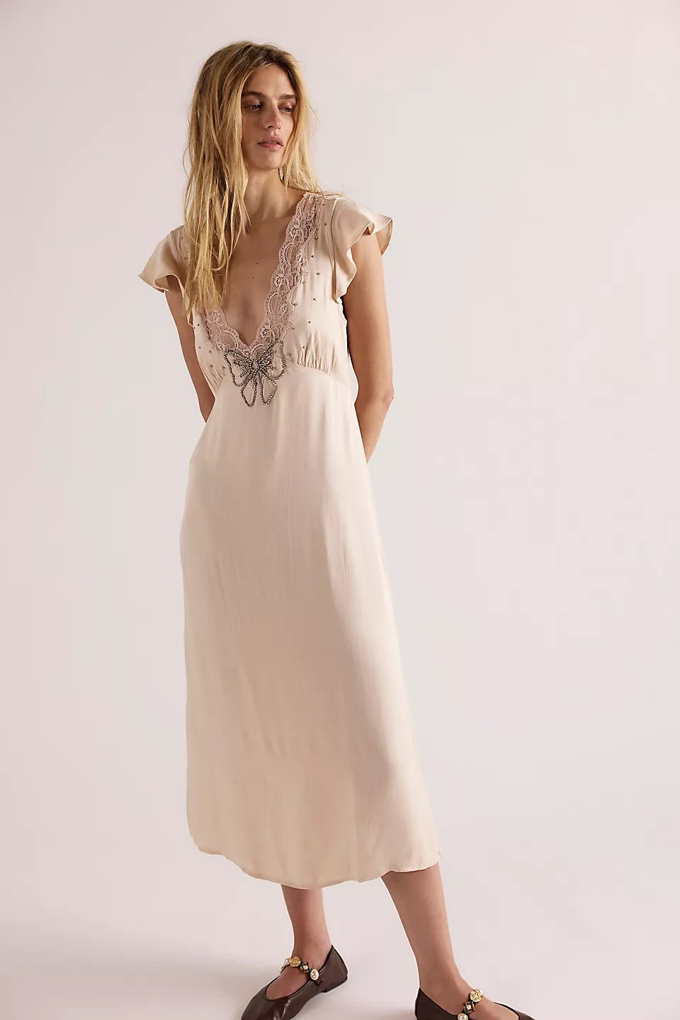 Free People Women’s Tied With Joy Midi Dress