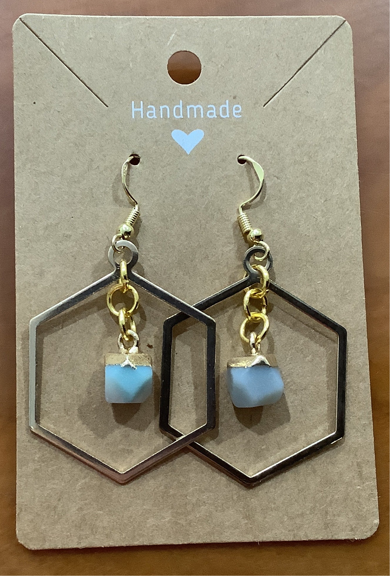 Spiral Canvas Amazonite Calm 14k Gold Hooks