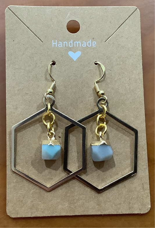 Spiral Canvas Amazonite Calm 14k Gold Hooks