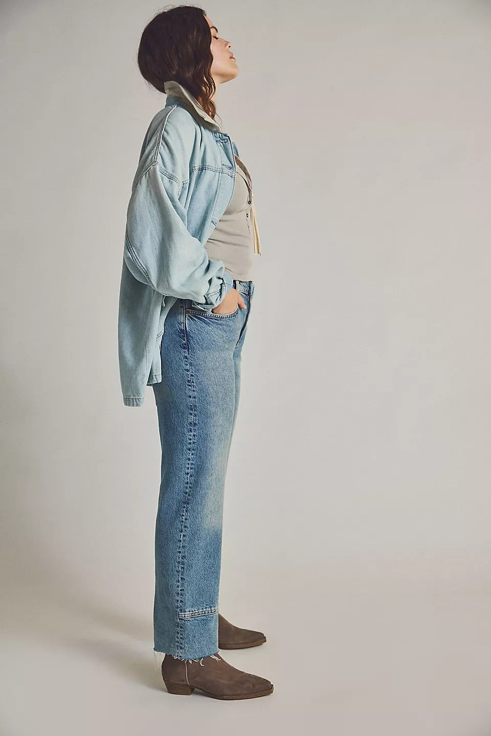 Free People Women’s Risk Taker Mid Rise Jeans