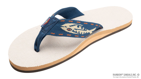 Rainbow Sandals Women’s Single Layer Hemp with a Nylon Fish Pattern Strap