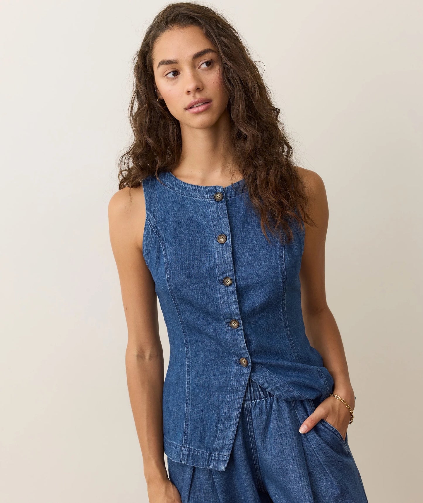 Marine Layer Women’s Charlie Longline Denim Vest