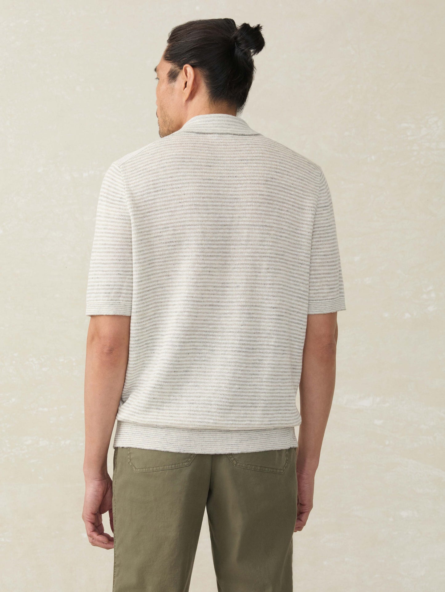 Faherty Men’s Short-Sleeve Linen Sweater Polo Shirt