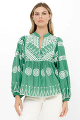 OLIPHANT MANDARIN BALLOON TOP- SOLEIL SAGE