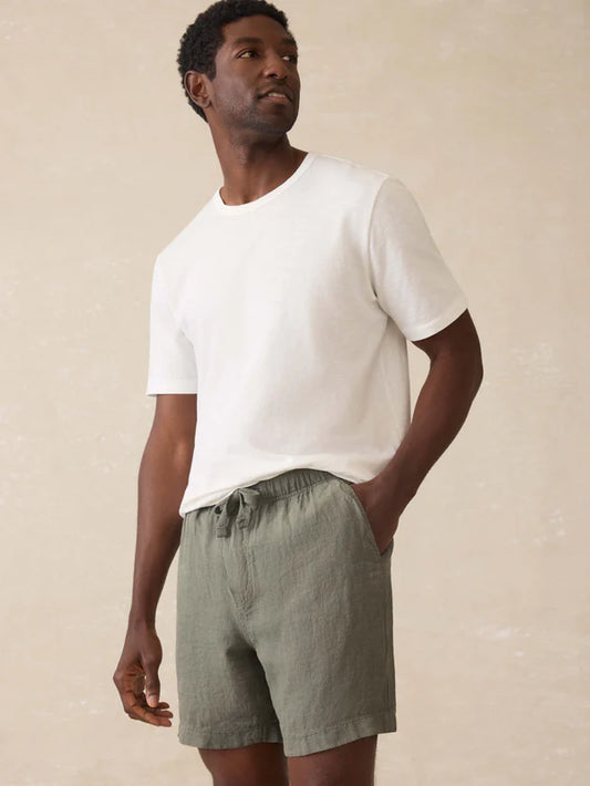Men’s Faherty Essential Linen Shorts 6.5”